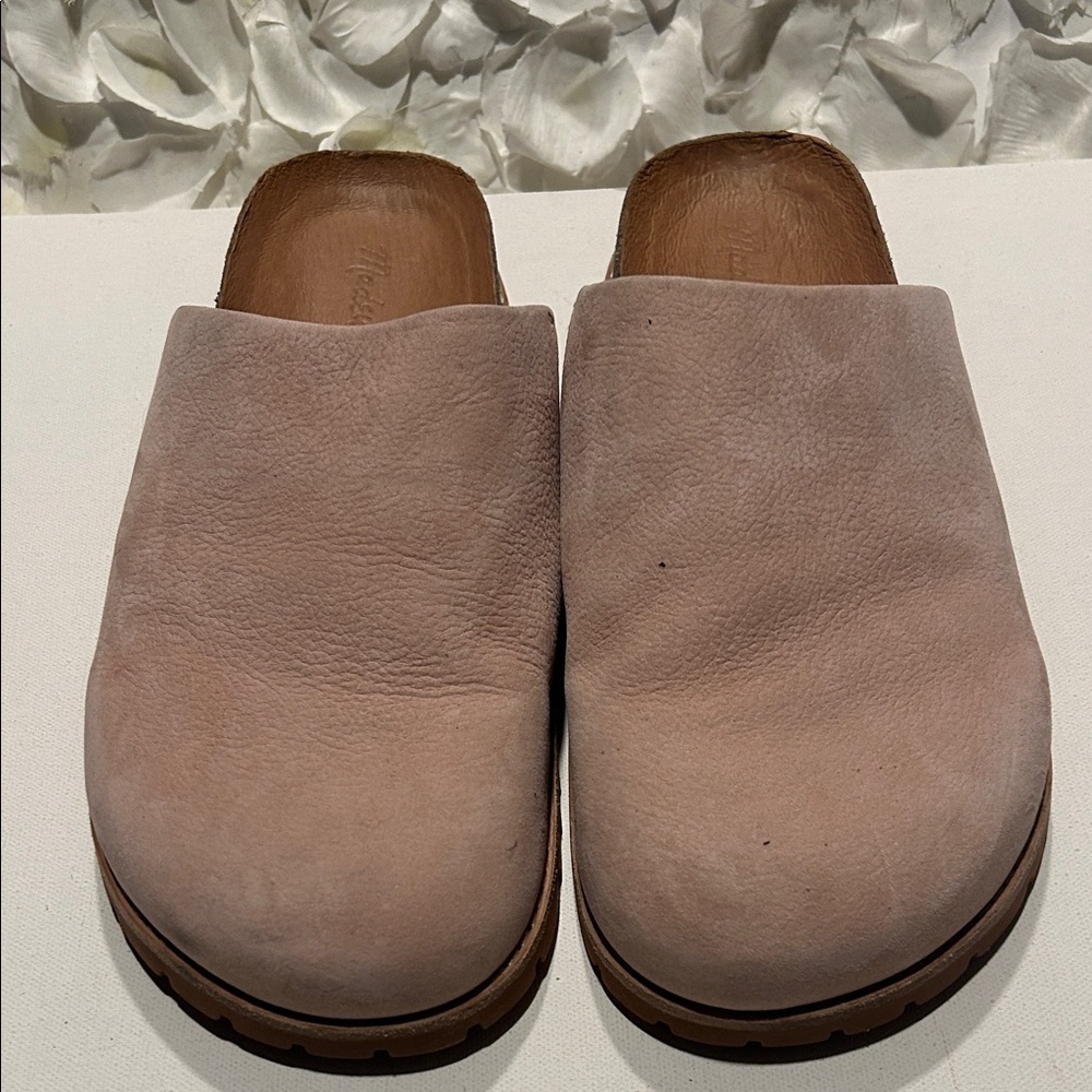 Madewell Women's Slip-On Leather Clogs in Dusty Pink Taupe